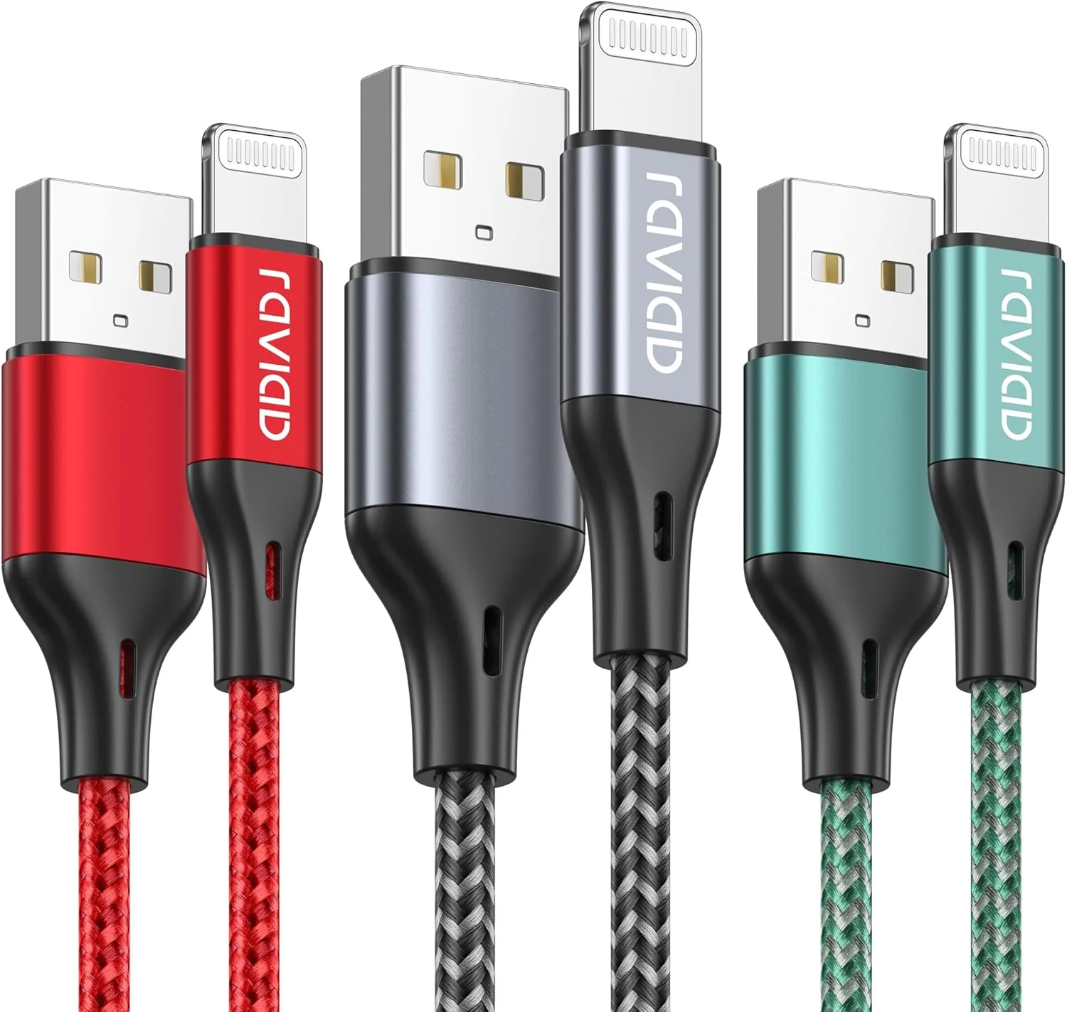 RAVIAD iPhone Lightning Kabel [MFi-Zertifiziert] 3Pack, 2M